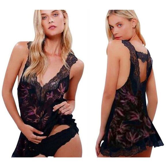 Intimately‎ Free People Camisole Flirty Trapeze Lace Revealing Boho Tunic XS - Picture 1 of 14